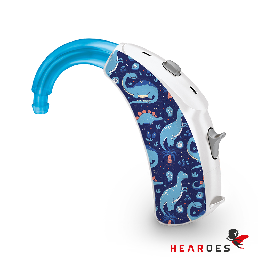 Hearing Aid Skins - Blue Dinosaur