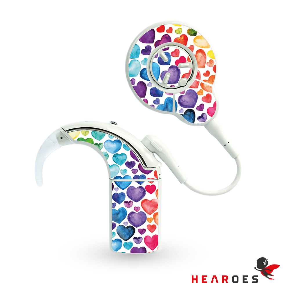 COCHLEAR SKINS - Rainbow Hearts